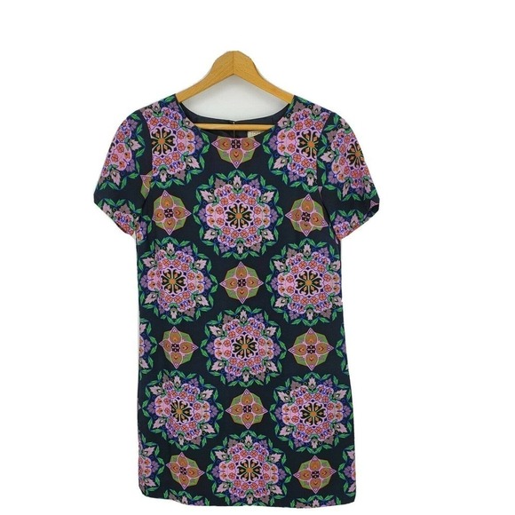 J Crew Gallery Shift Dress Short Sleeve Floral - Picture 1 of 3